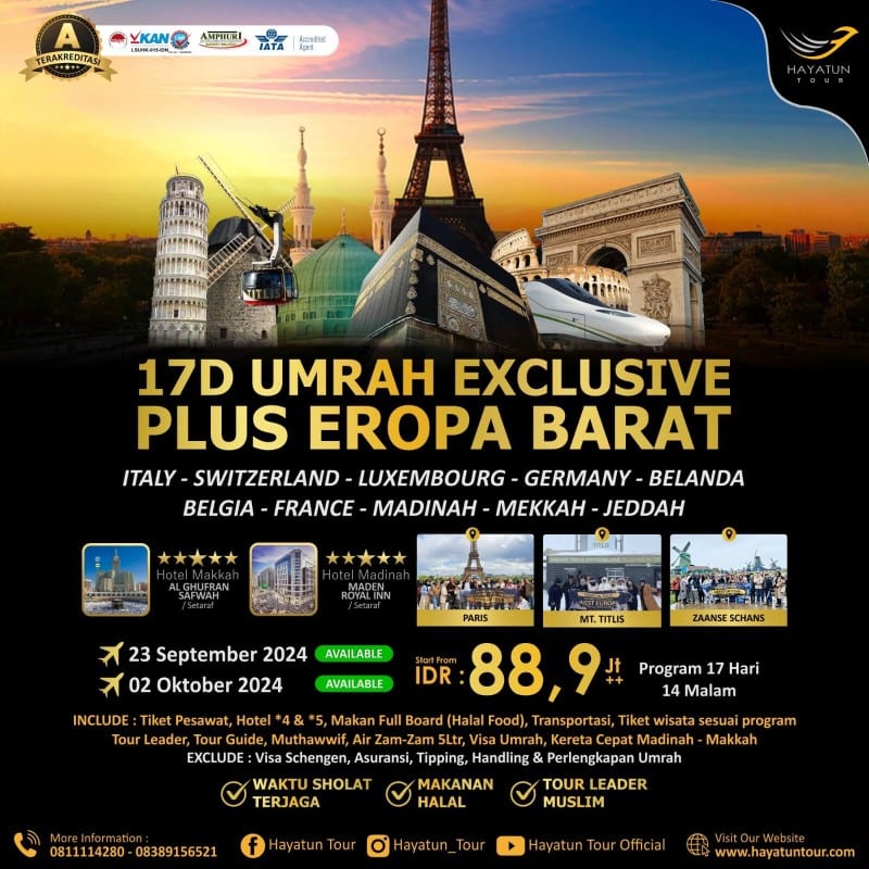 Umrah Exclusive Plus Eropa Barat