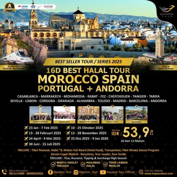 16D Best Halal Tour Morocco Span Portugal plus Andorra