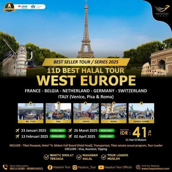 Best Seller 11D Best Halal Tour West Europe