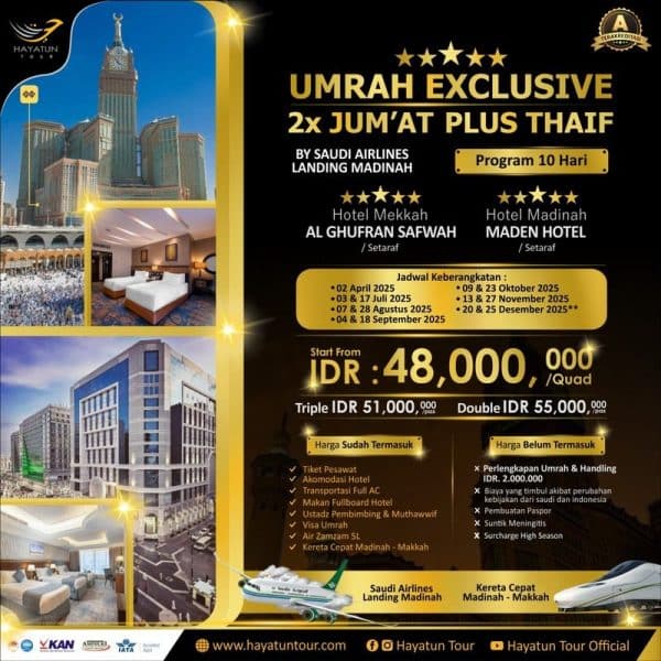 Umroh Exclusive 2x Jumat Plus Thaif 10 Hari