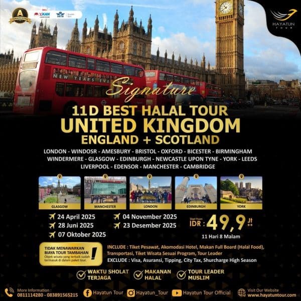 11D Best Halal Tour United Kingdom England plus Scotland