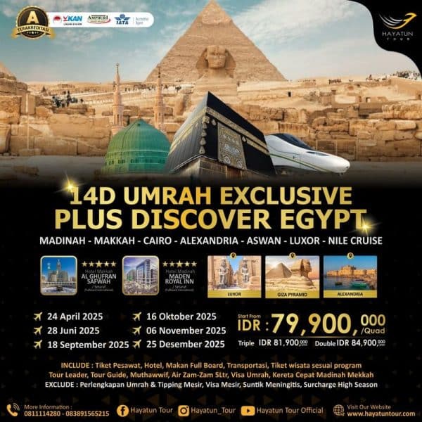 14D Umroh Exclusive plus Discover Egypt